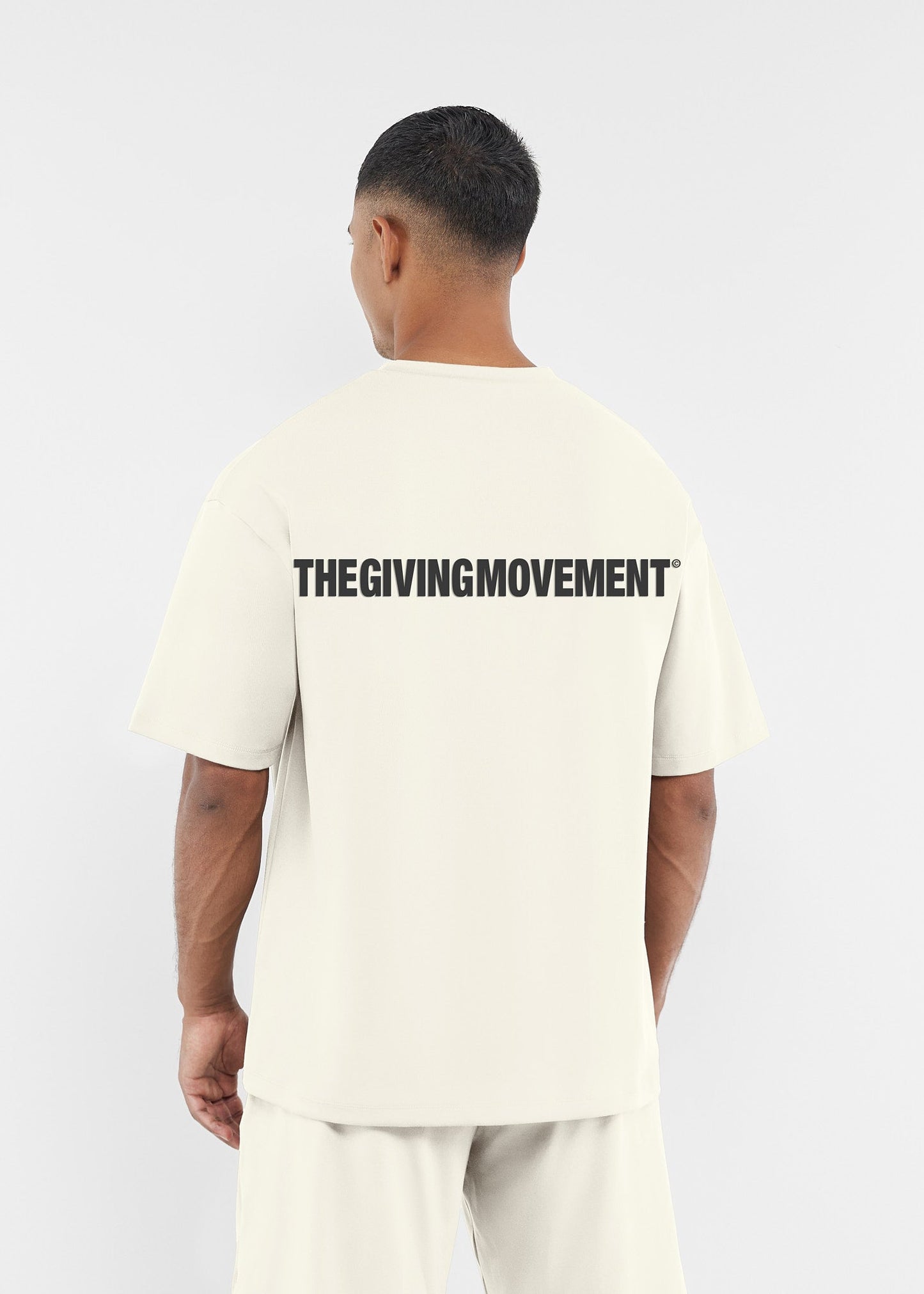 TGM Oversized Contrast Back Print T-Shirt 'Ivory'