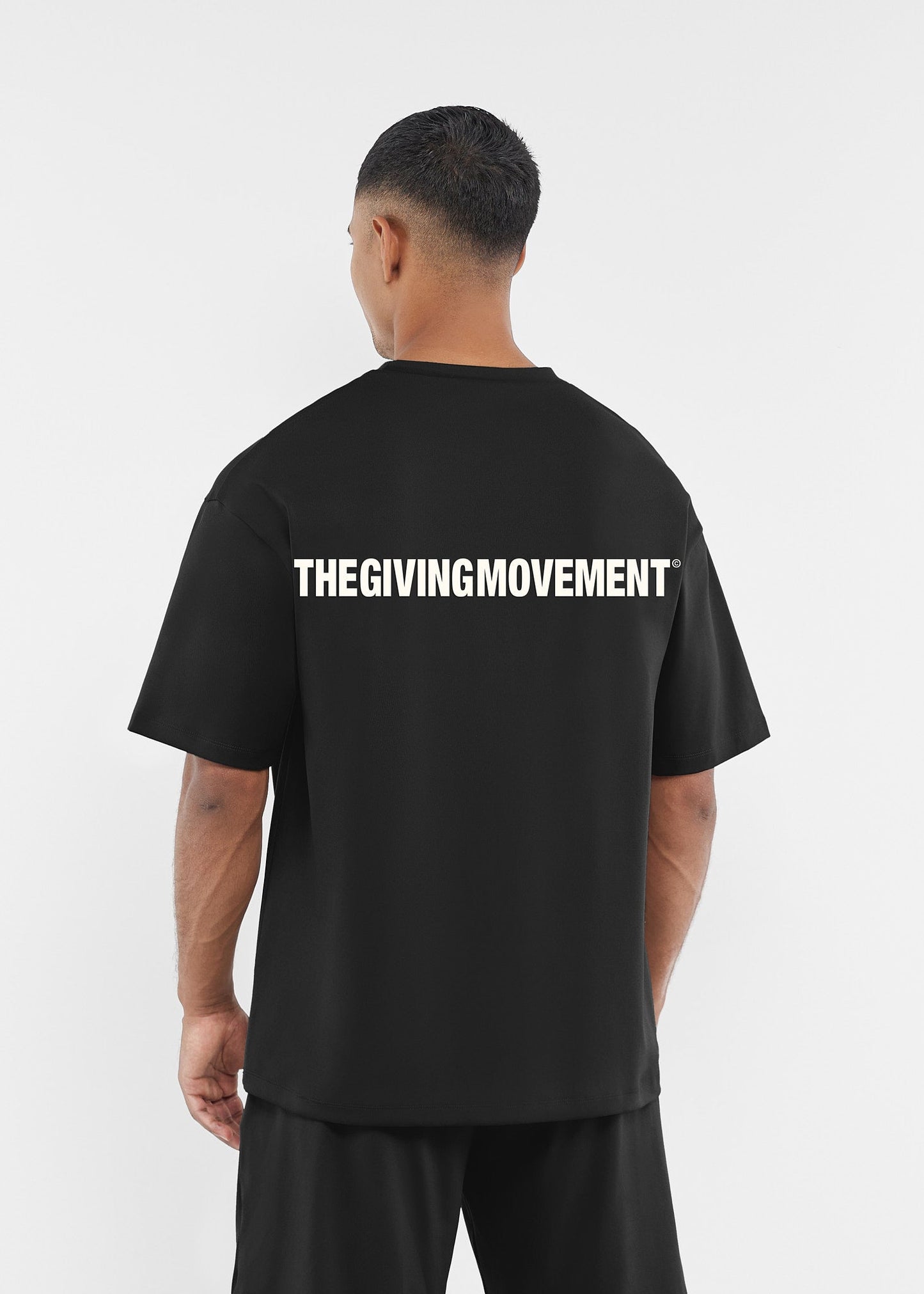 TGM Oversized Contrast Back Print T-Shirt 'Pitch Black'
