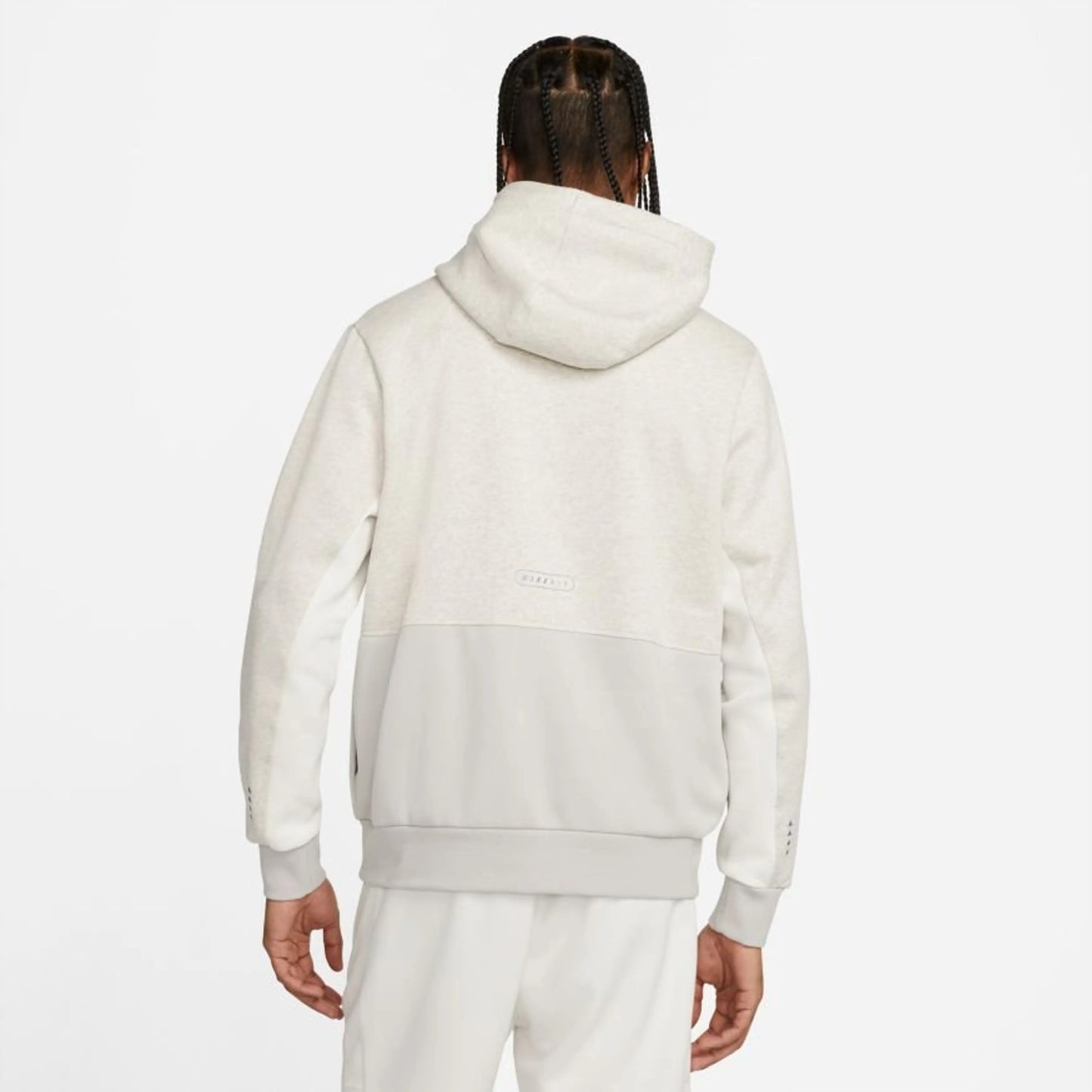 Nike Air Brushed-Back Fleece Pullover Hoodie 'Heather Grey/Black'
