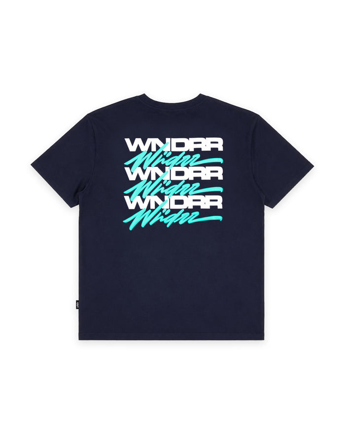 WNDRR HEXED BOX FIT TEE 'NAVY'