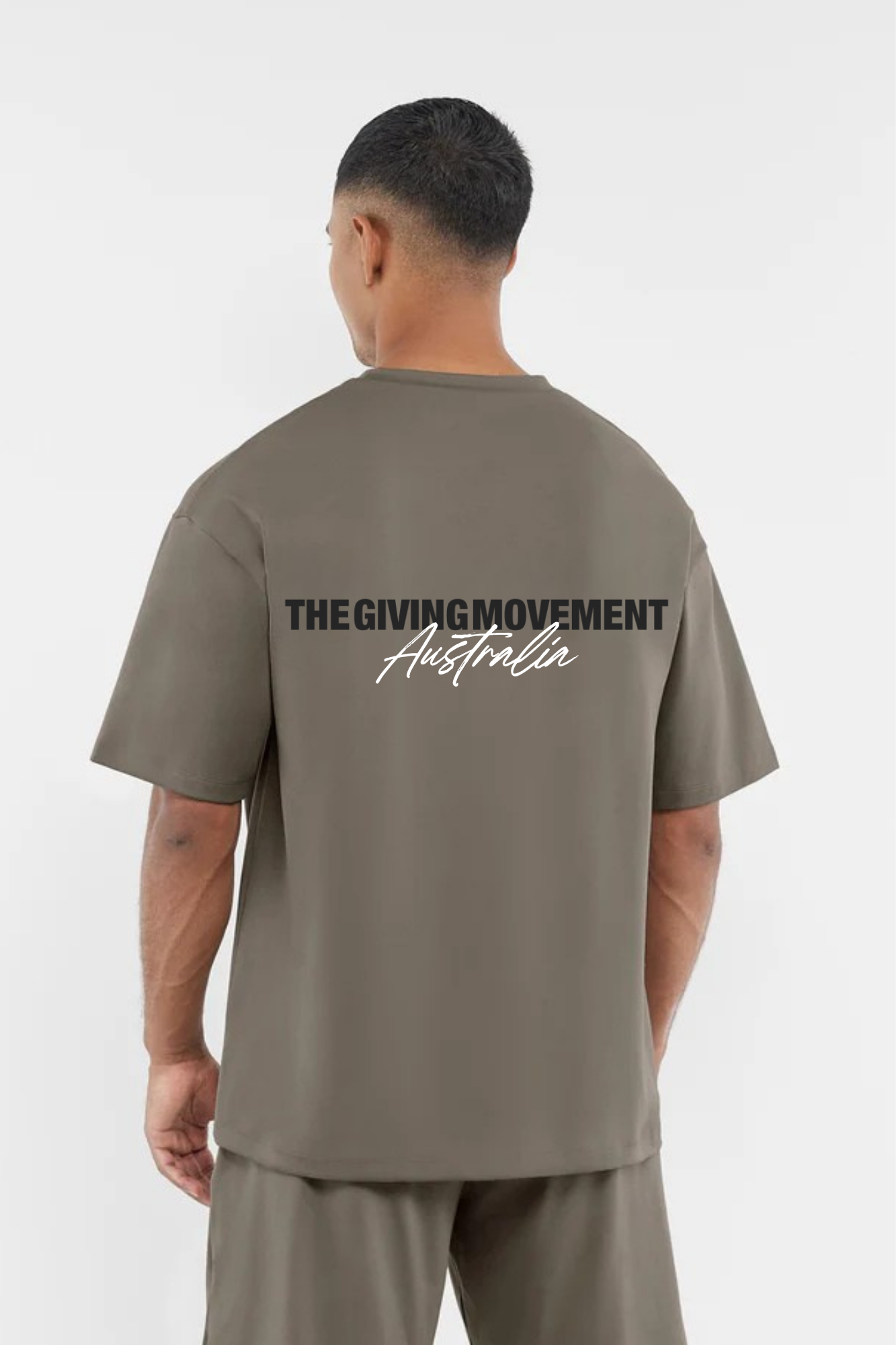 TGM AUS Print Oversized T-Shirt 'Truffle'