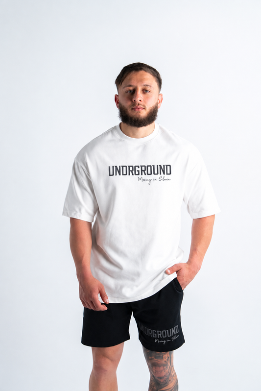 UG MOVING IN SILENCE TEE x 'SNOW/BLACK'