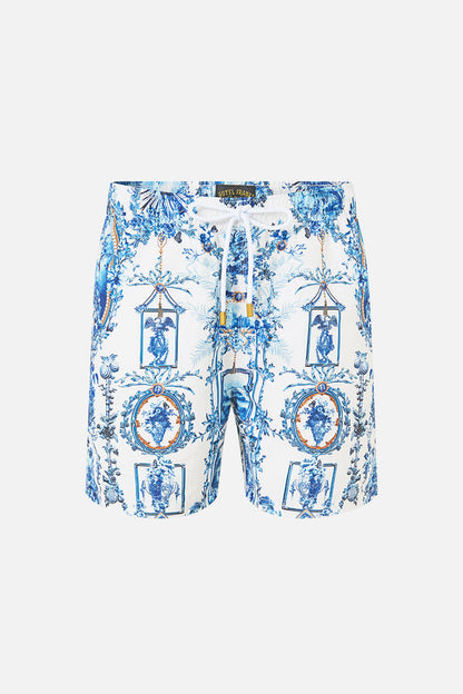 Camilla Mid Length Boardshort 'The Porcelain Parlour'