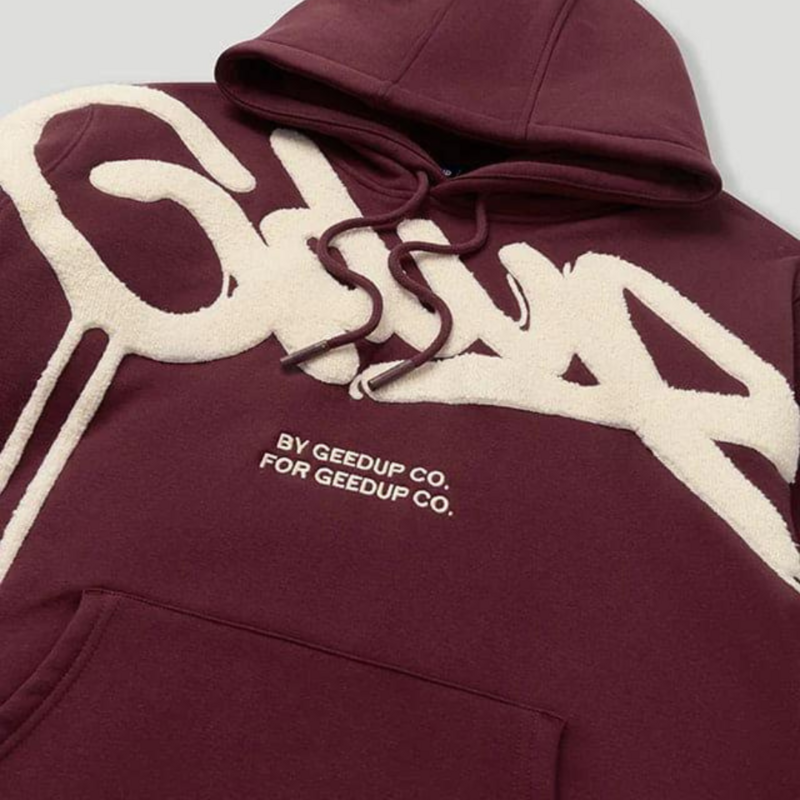 Geedup Handstyle Hoodie 'Maroon Cream'