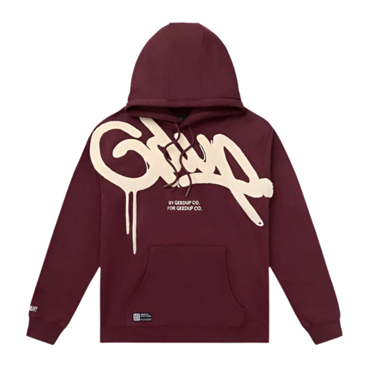 Geedup Handstyle Hoodie 'Maroon Cream'