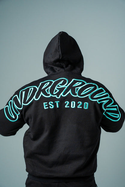 Hype Hoodie Black/Tiffany