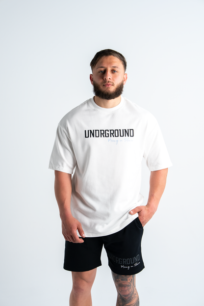 UG MOVING IN SILENCE TEE x 'SNOW/BLUE'