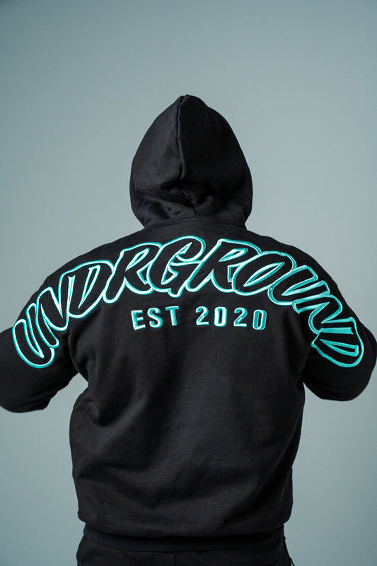 Hype Hoodie Black/Tiffany