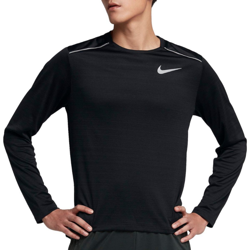 Men's Nike DRI-FIT Miler Long Sleeve Tee 'black'