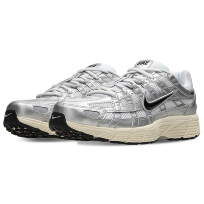 Men's Nike P-6000 White/Black-Metallic Silver