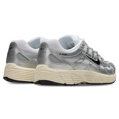 Men's Nike P-6000 White/Black-Metallic Silver