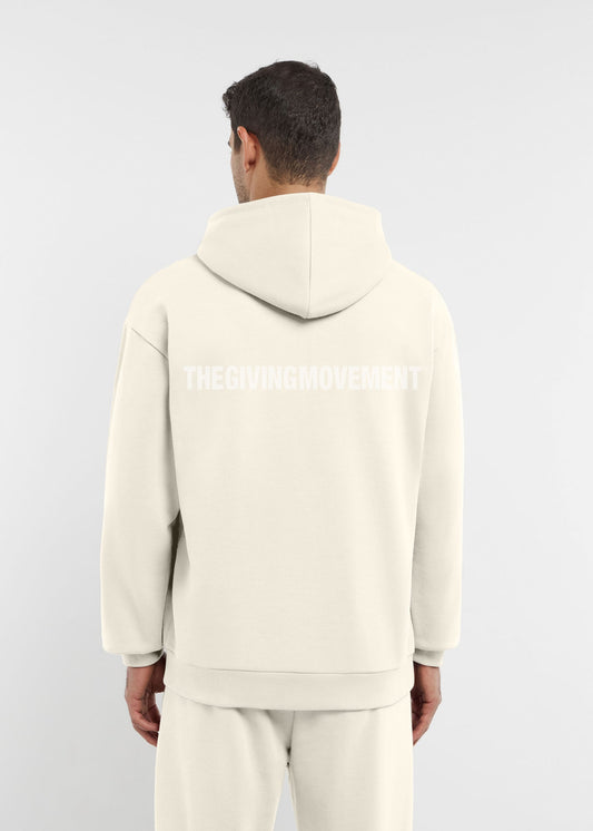 TGM Oversized Tonal Back Print Hoodie 'Ivory'
