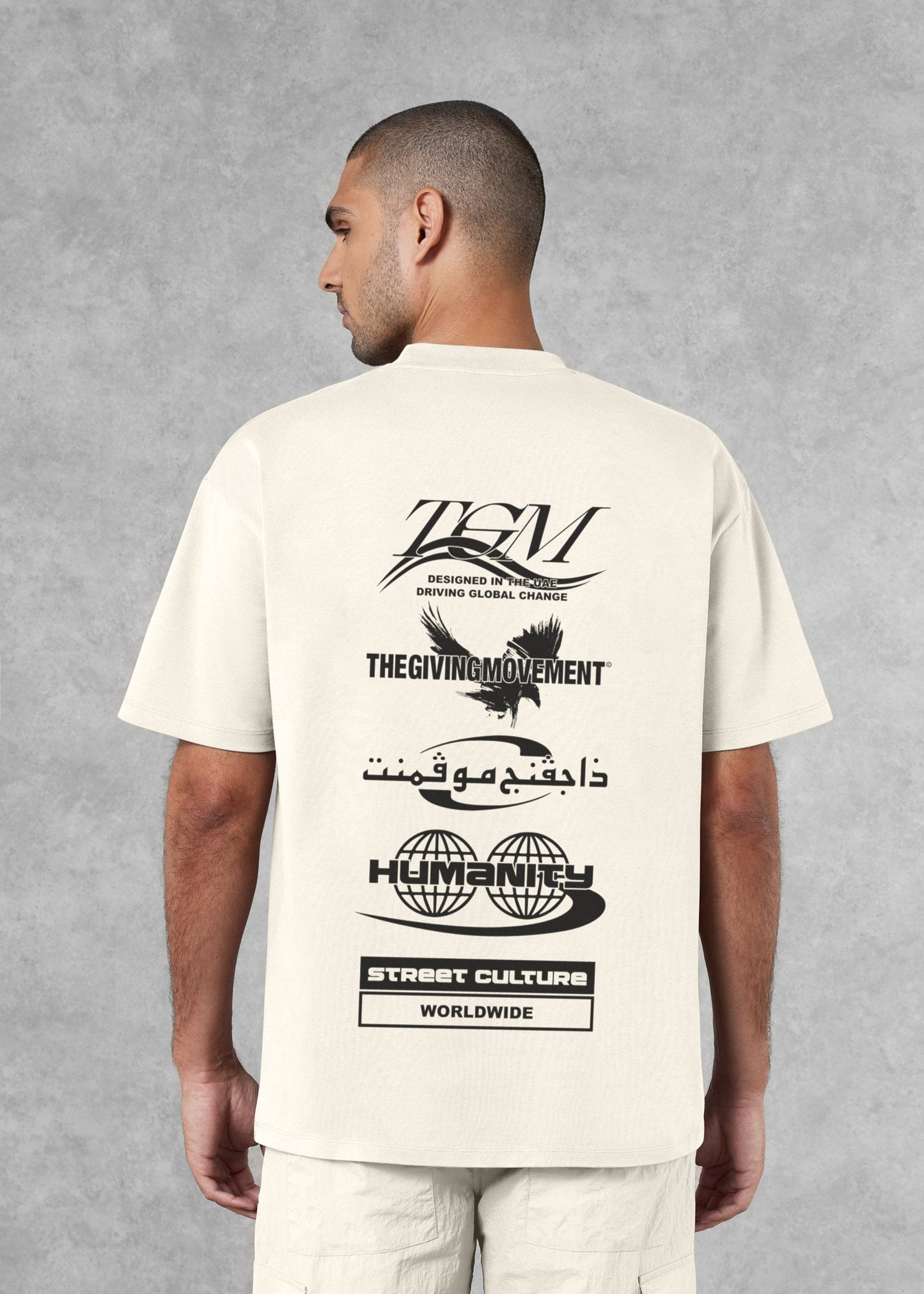 TGM Men Web Print T-Shirt 'Ivory'
