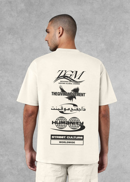 TGM Men Web Print T-Shirt 'Ivory'