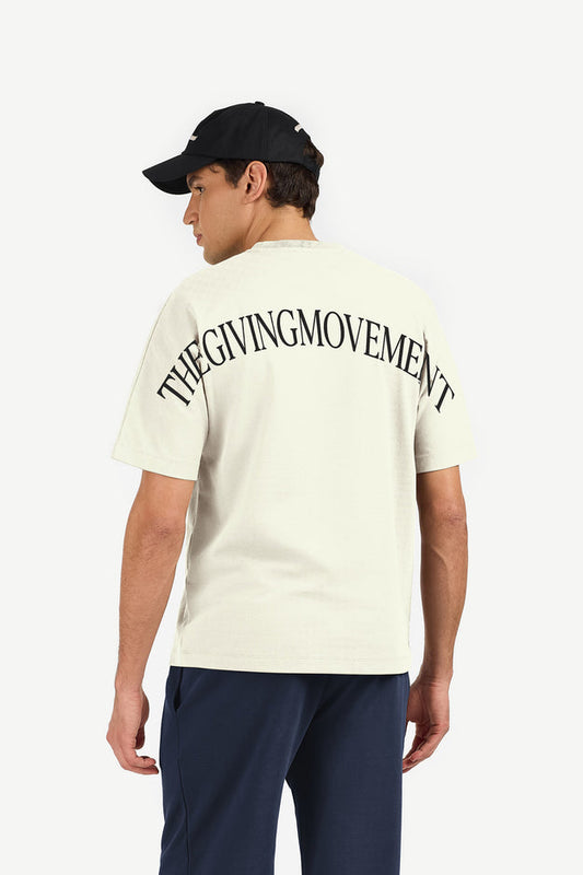 TGM Oversized Contrast Back Print T-Shirt 'Ivory'
