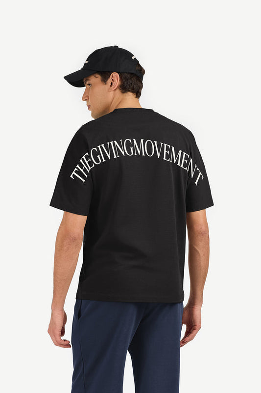 TGM Oversized Contrast Back Print T-Shirt 'Pitch Black'
