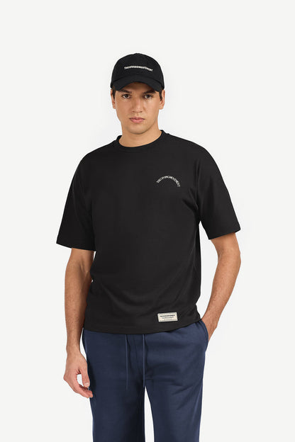 TGM Oversized Contrast Back Print T-Shirt 'Pitch Black'
