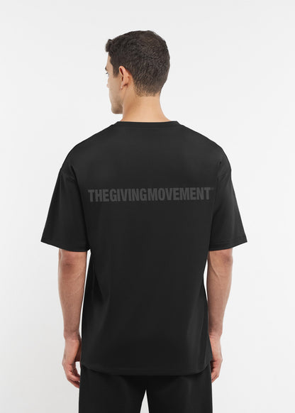TGM Oversized Tonal Back Print T- Shirt 'Pitch Black'