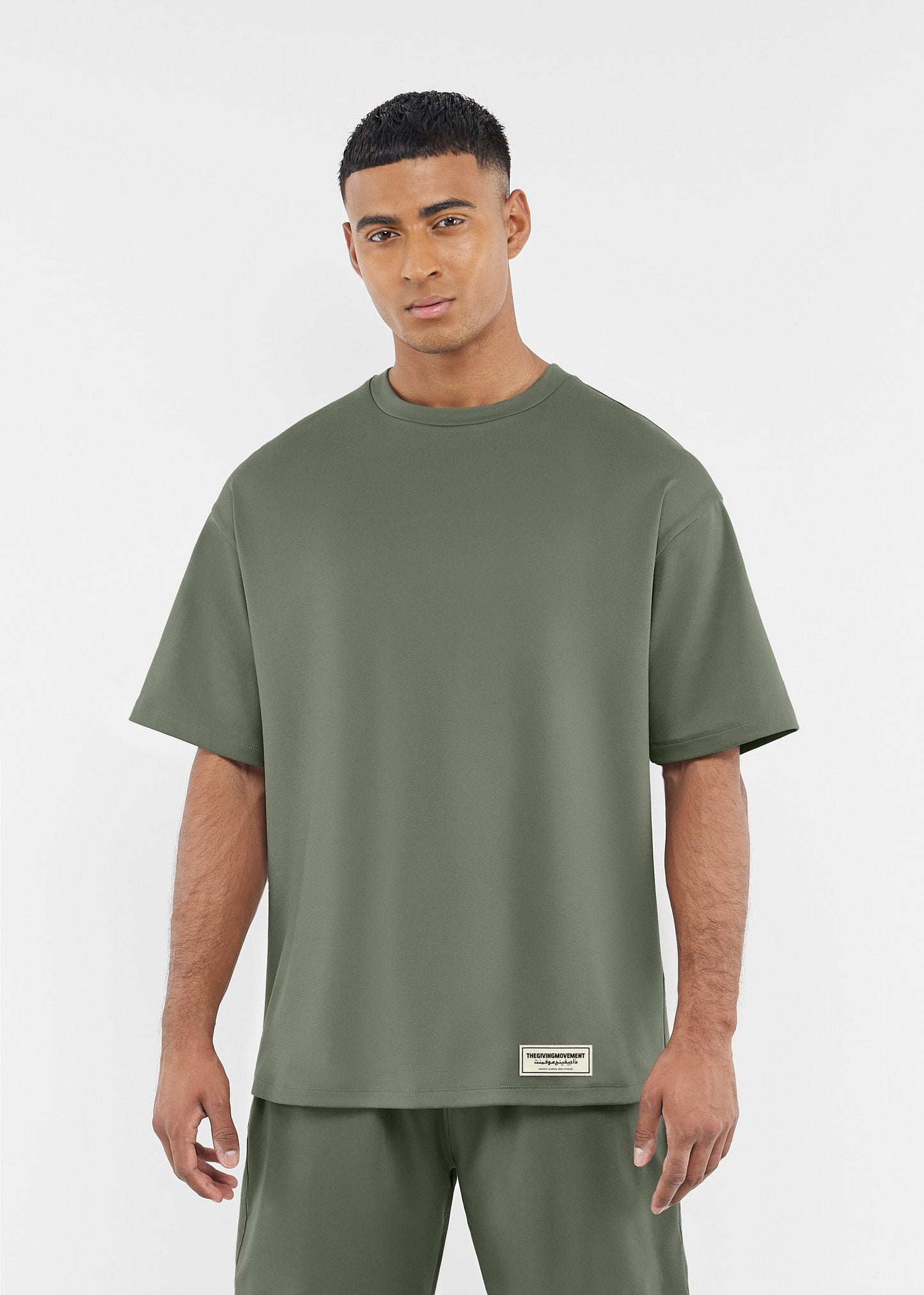TGM Oversized Contrast Back Print T-Shirt 'Clay'