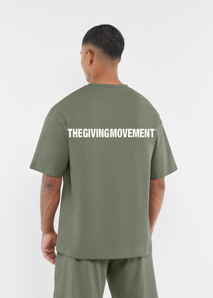 TGM Oversized Contrast Back Print T-Shirt 'Clay'