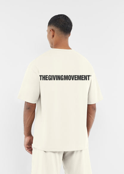 TGM Oversized Contrast Back Print T-Shirt 'Ivory'