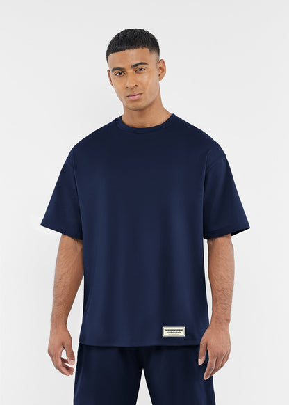 TGM Oversized Contrast Back Print T-Shirt 'Navy'
