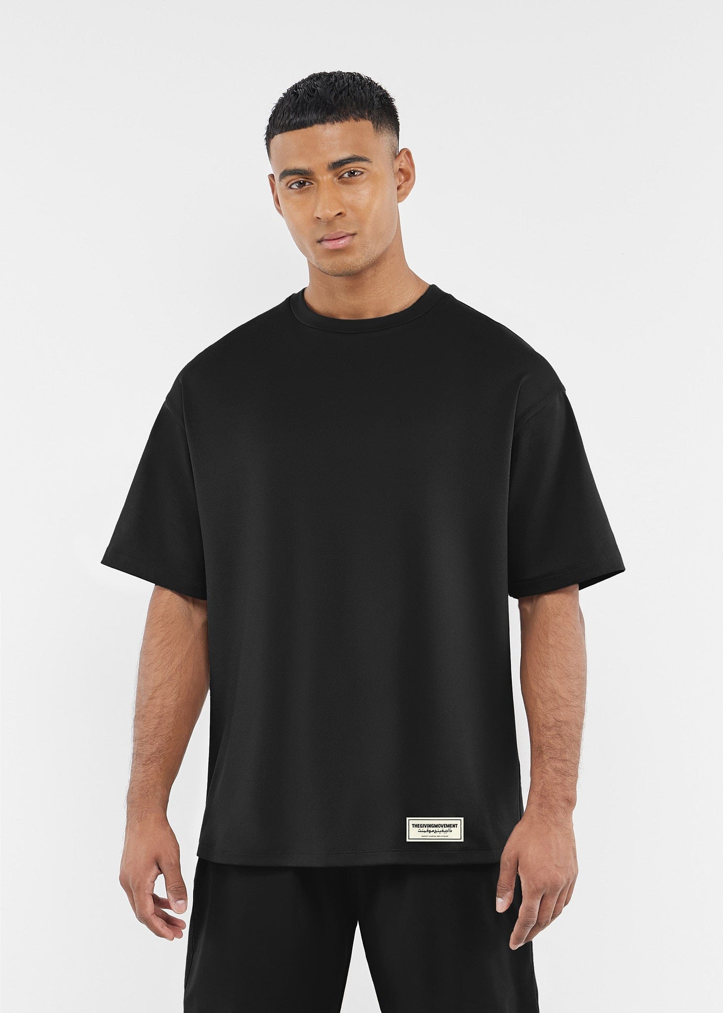 TGM Oversized Contrast Back Print T-Shirt 'Pitch Black'