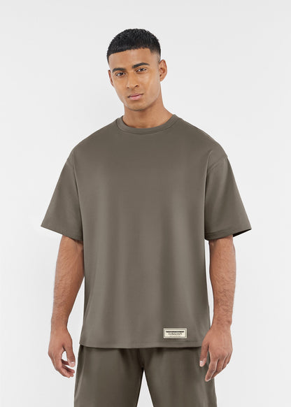 TGM Oversized Contrast Back Print T-Shirt 'Truffle'
