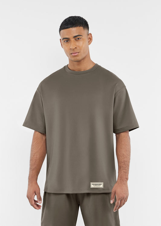 TGM Oversized Contrast Back Print T-Shirt 'Truffle'