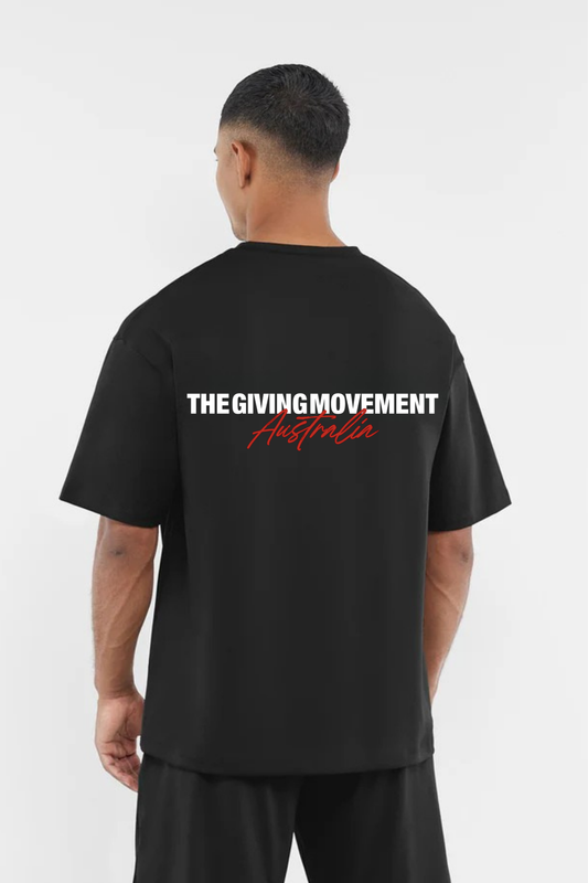 TGM AUS Print Oversized T-Shirt 'Pitch Black'
