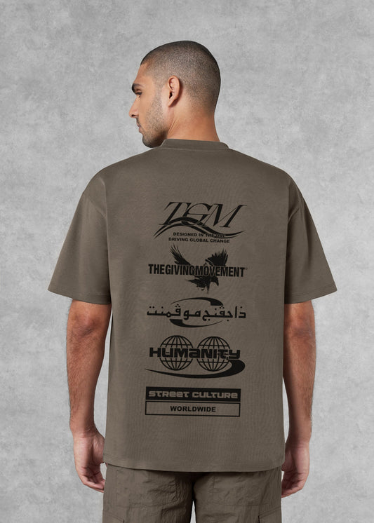 TGM Men Web Print T-Shirt 'Truffle'