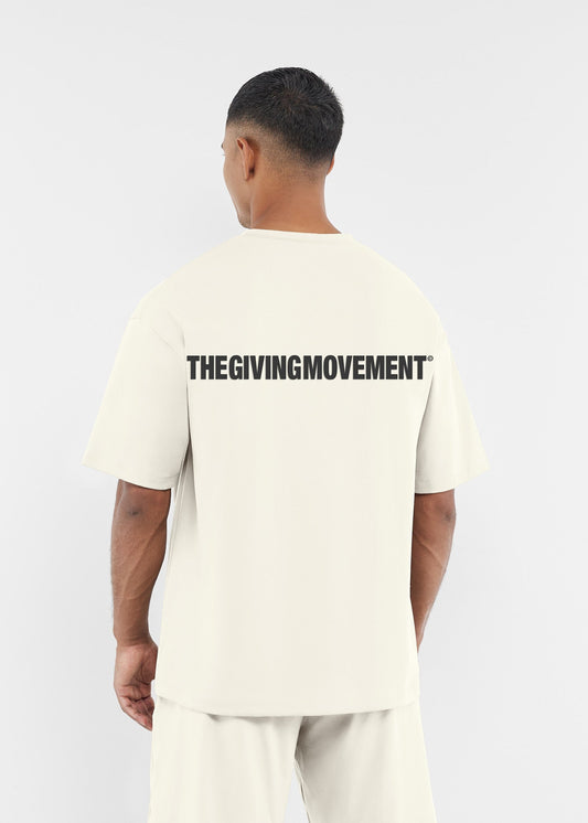 TGM Oversized Contrast Back Print T-Shirt 'Ivory'