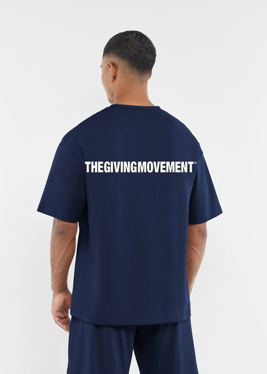 TGM Oversized Contrast Back Print T-Shirt 'Navy'