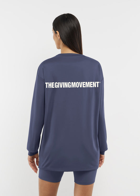 TGM Oversized Long Sleeve T-Shirt 'Blue Marine'