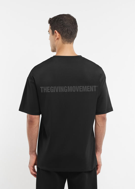 TGM Oversized Tonal Back Print T- Shirt 'Pitch Black'