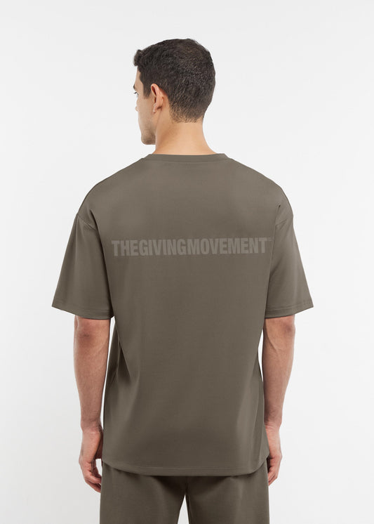 TGM Oversized Tonal Back Print T- Shirt 'Truffle'