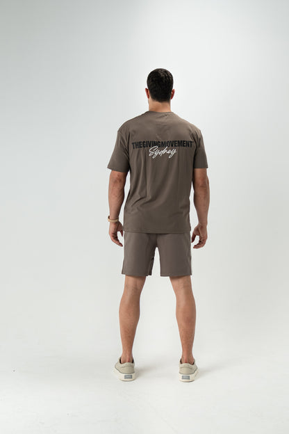 TGM Sydney Print Oversized T-Shirt 'Truffle'