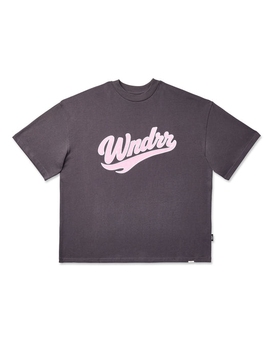 WNDRR BRUSHBACK HEAVY WEIGHT TEE 'CHARCOAL'